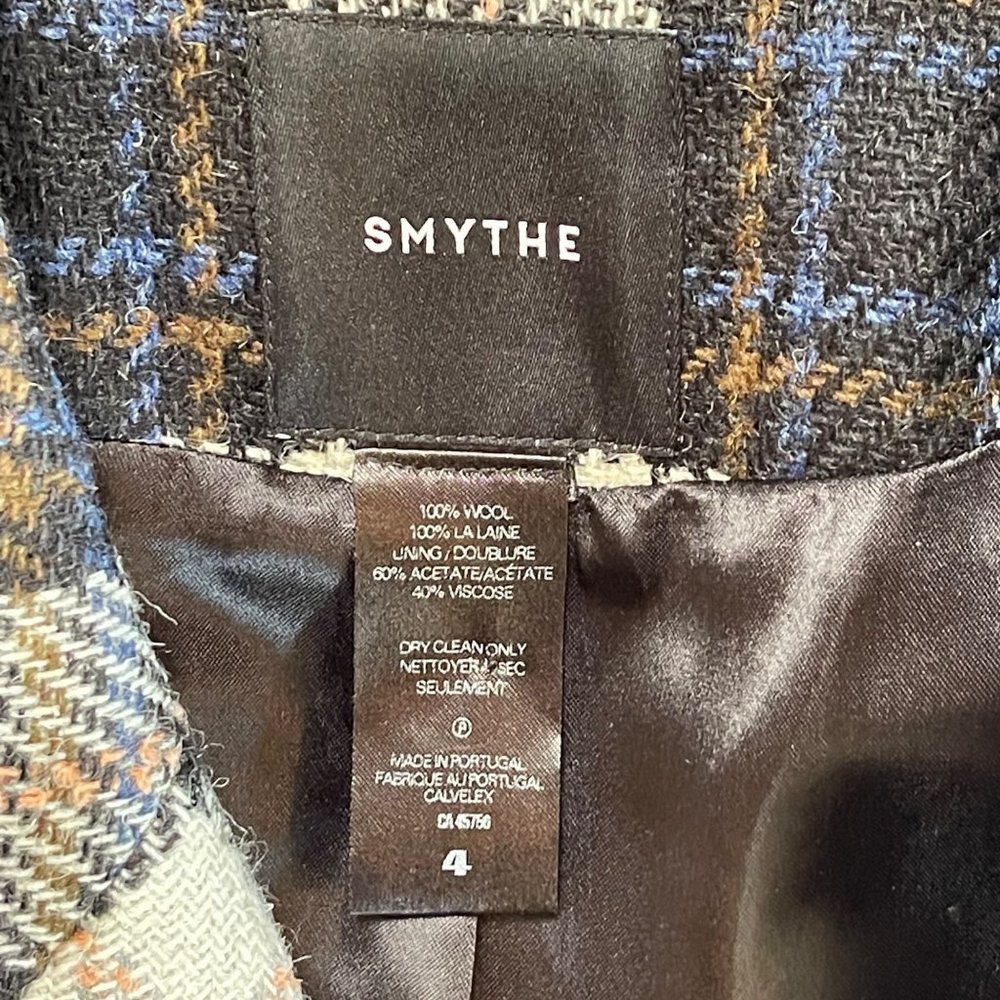 Smythe Patch Pocket Duchess Blazer in Black Ivory Plaid - Picture 11 of 12
